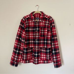 Men's Flannel Print Shirt Jacket - Size Large